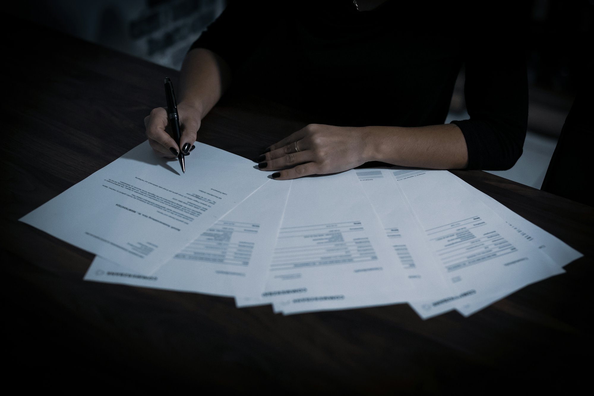 Document review at a desk