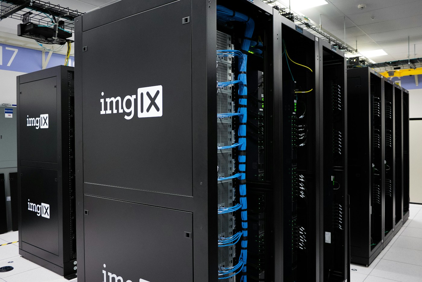 Server racks and cabling inside a data center